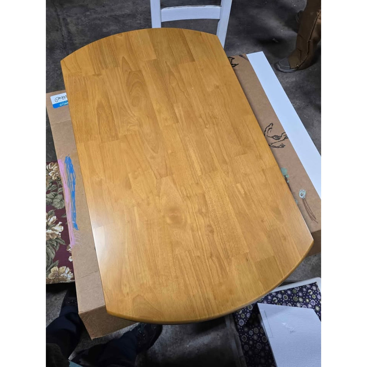 East West Furniture Table Top Dropleaf Oak & Buttermilk 42" *Wood Worker Special*