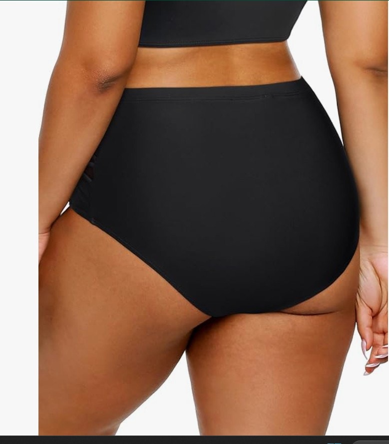 Daci High-Waisted Bikini Bottoms – Black, 20W – New