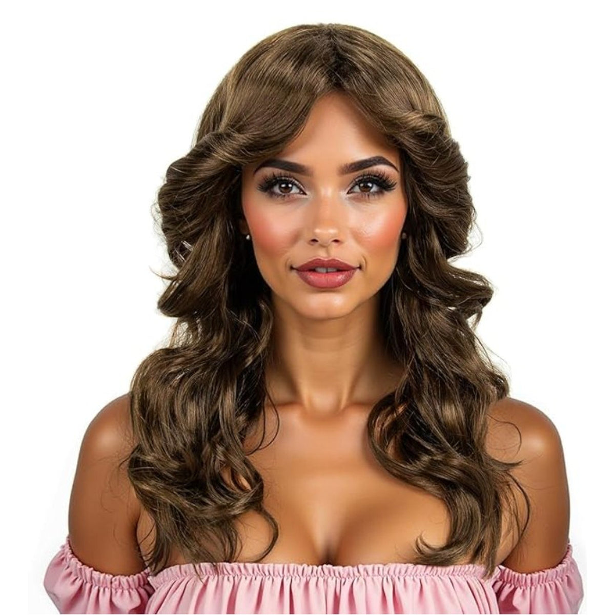 70s Disco Wig Farrah Fawcett Wigs for Women Lady Natural Synthetic Full Wigs Vintage