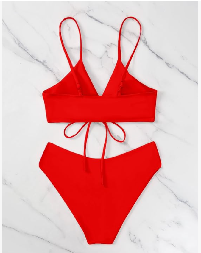 Meetall String Triangle Bikini Set – Red, Small – New