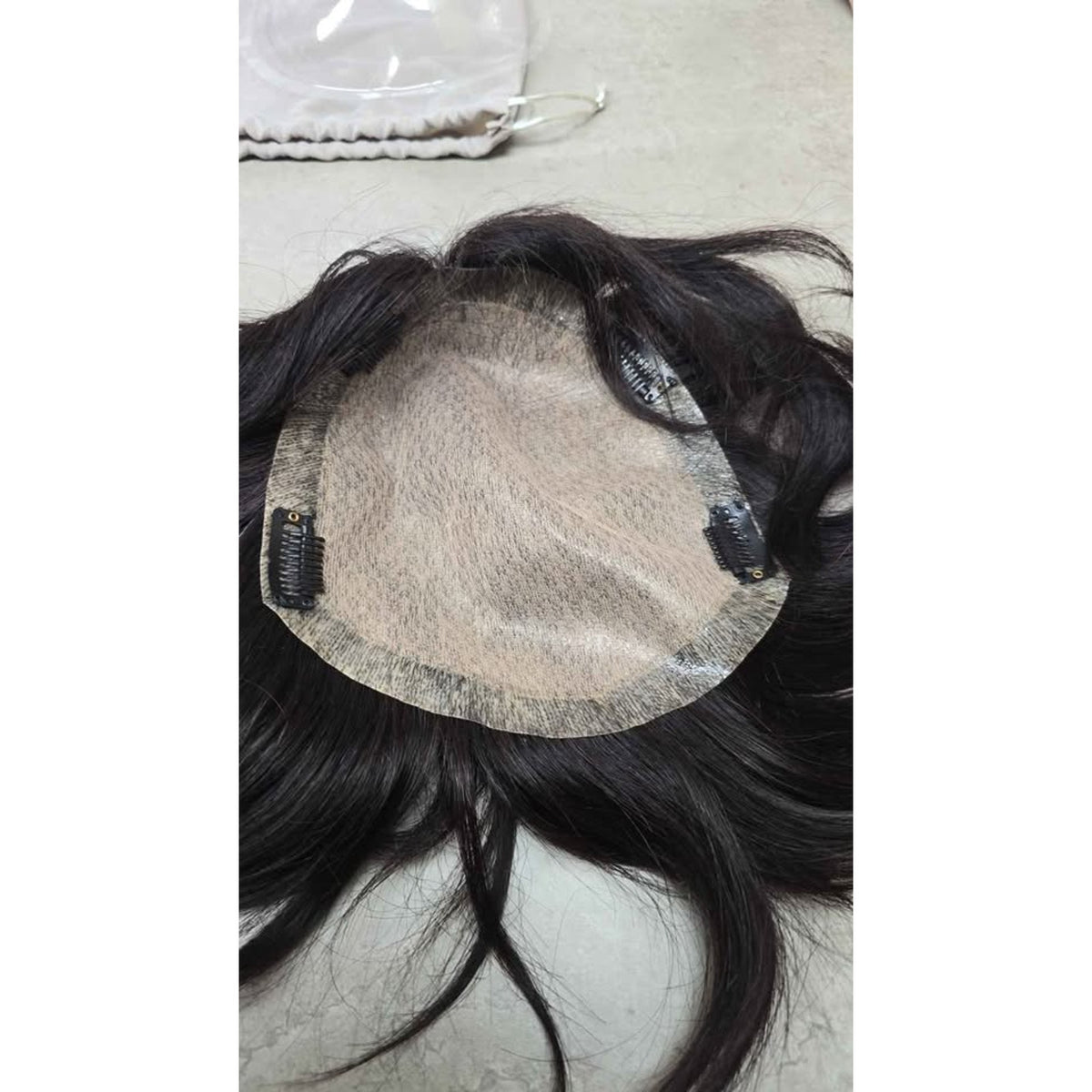 Meiverah Untrimmed Silk Base Toupee Hair Piece 7" 7.9"