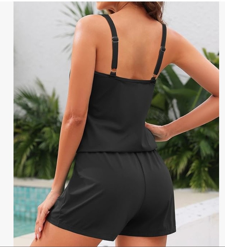 Tempt Me Swim Romper with Pockets – Black, Small – New