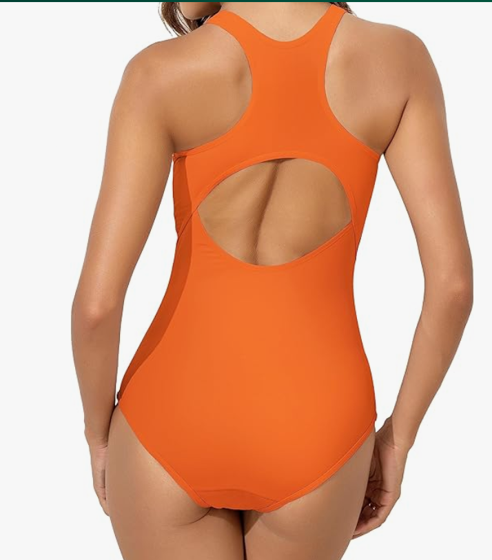 Beautikini Period One-Piece Swimsuit – Orange, Juniors Large – NWT