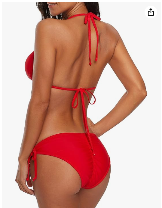 American Trends Triangle Bikini Set – Red, Small – New