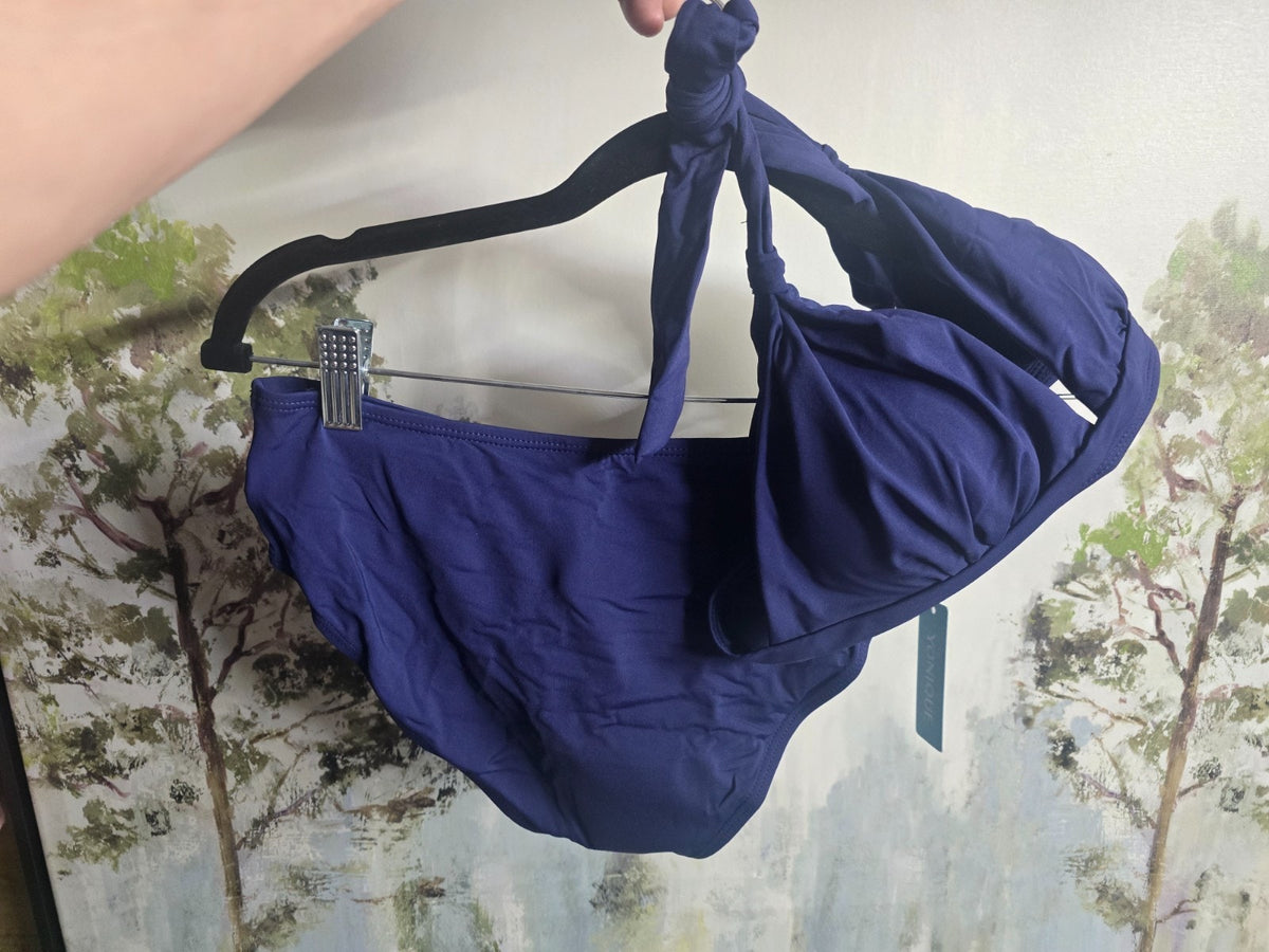 Yonique Halter Push-Up Bikini Set – Navy Blue, Small – NWT
