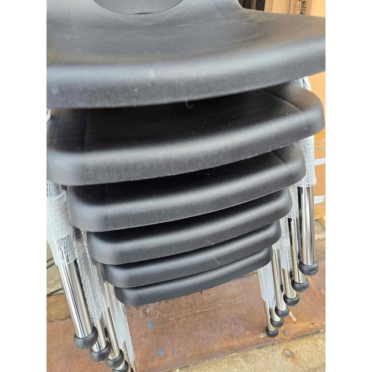 FDP 16" School Stack Chair, Stacking Student Seat with Chromed Steel Legs and Ball Glides