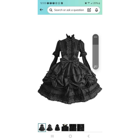Jeufoin Women’s Classic Black Gothic Lolita Dress Detachable Sleeve Multi Layered Halloween Cosplay