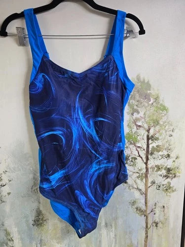 Aleumdr Athletic Tummy Control One Piece Swimsuit – Blue – Large