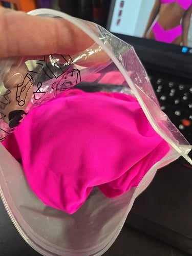 geluboao V-Neck Knot Front Thong Bikini Set – Hot Pink – Small